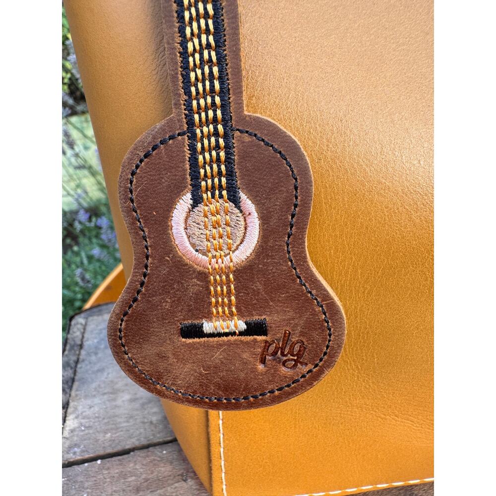 Portland Leather Acoustic Guitar Bag Charm Guitar Purse Charm Brown - Picture 4 of 5